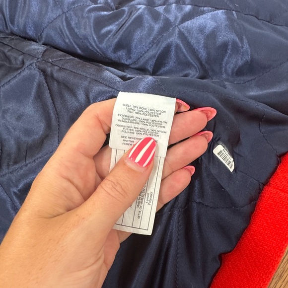 J CREW LODGE COAT IN ITALIAN STADIUM CLOTH WOOL Orange Red Size 14 - Picture 11 of 13